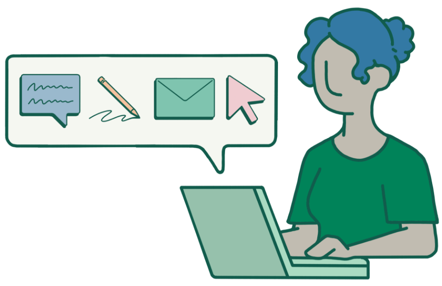 Image of a Complaints Officer handling complaints on their computer.